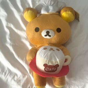 Rilakkuma Cafe Plush Bear in Brown - Soft Stuffed Toy